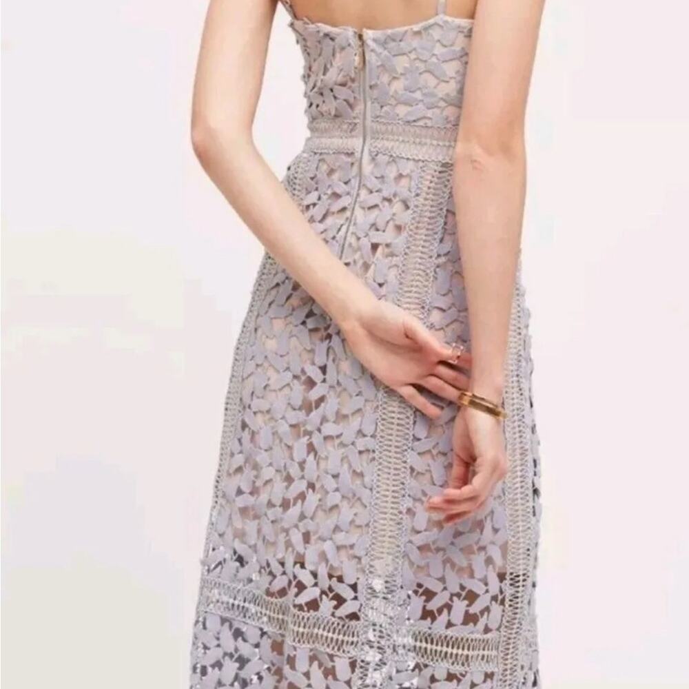Elliatt Tingle Floral Lace Dress periwinkle nude size small S - Picture 5 of 9